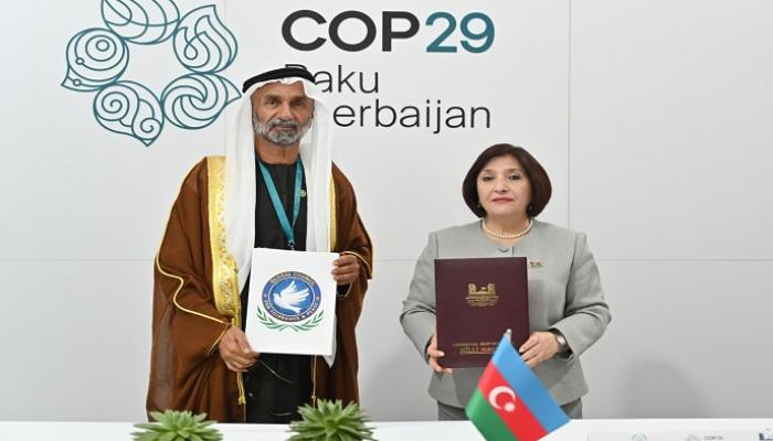  COP29.. المجلس العالمي للتسامح والسلام يوقع مذكرة تفاهم مع الجمعية الوطنية الأذربيجانية 